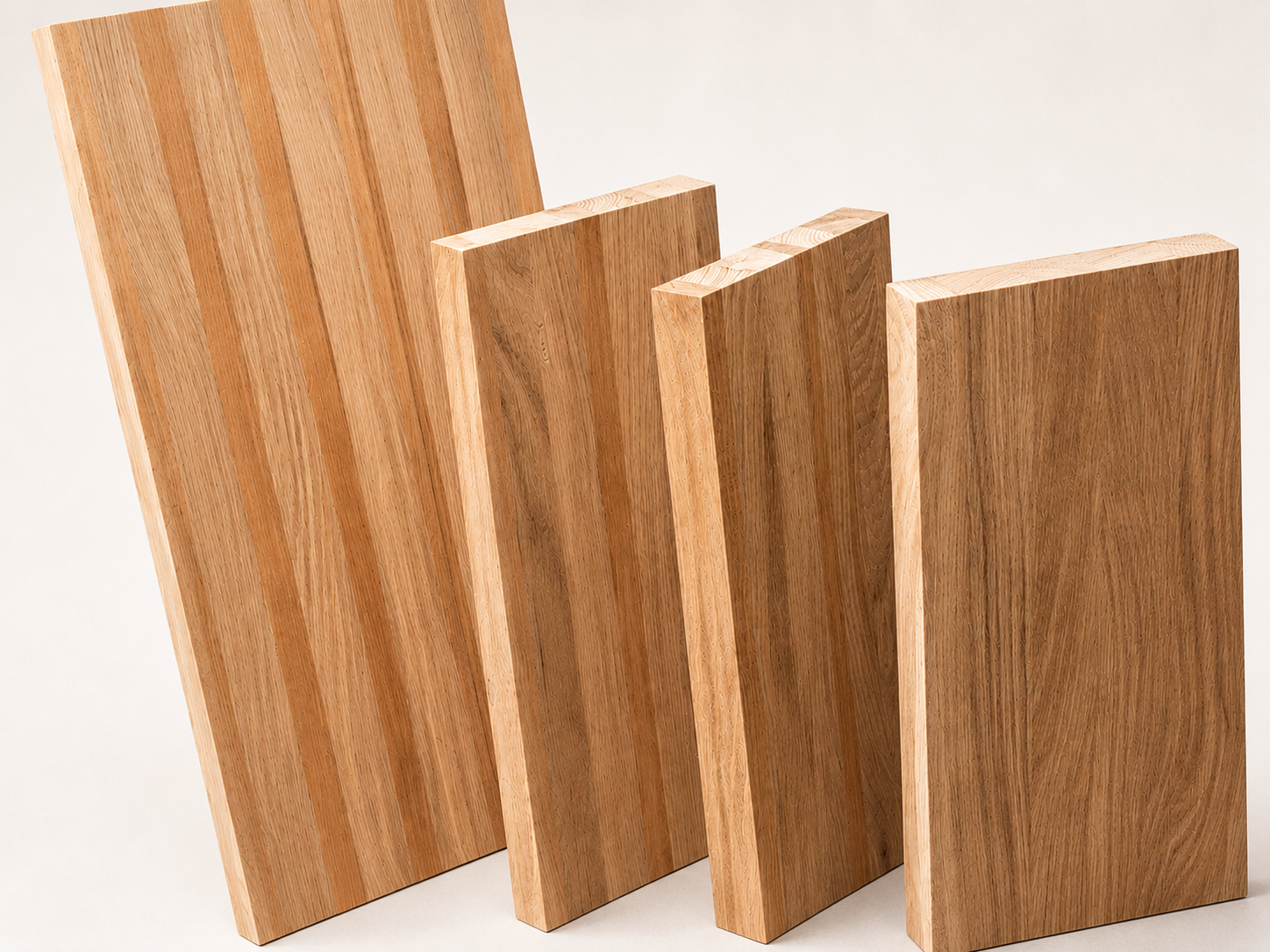 Échantillons de bois massif sélectionnés à l'atelier
